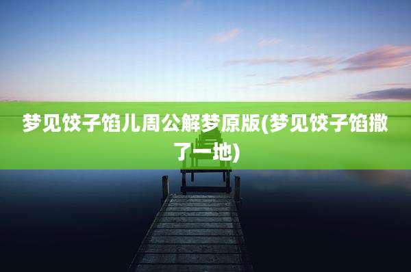 梦见饺子馅儿周公解梦原版(梦见饺子馅撒了一地)