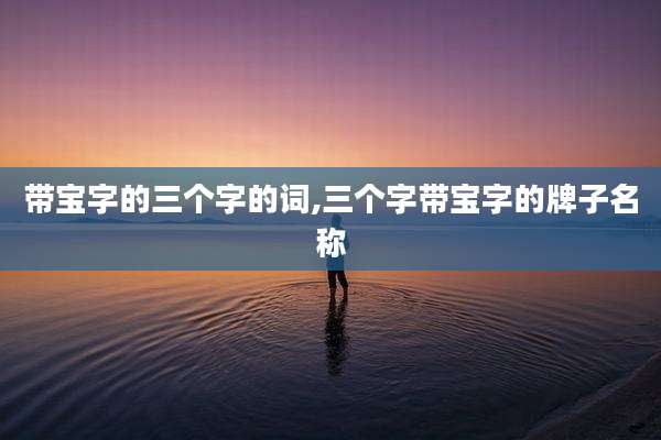 带宝字的三个字的词,三个字带宝字的牌子名称
