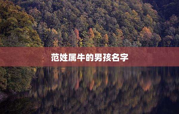 范姓属牛的男孩名字