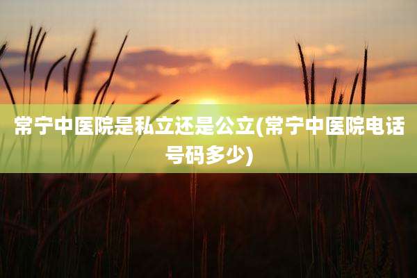 常宁中医院是私立还是公立(常宁中医院电话号码多少)