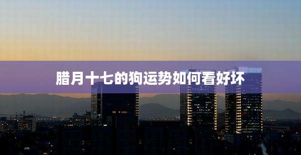 腊月十七的狗运势如何看好坏