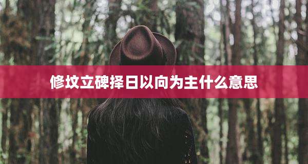 修坟立碑择日以向为主什么意思
