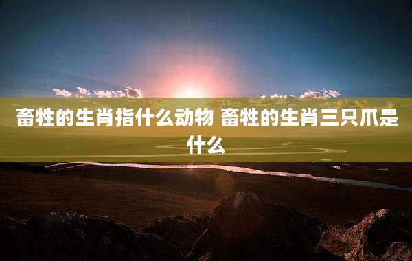 畜牲的生肖指什么动物 畜牲的生肖三只爪是什么
