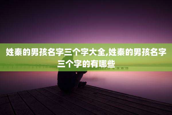 姓秦的男孩名字三个字大全,姓秦的男孩名字三个字的有哪些