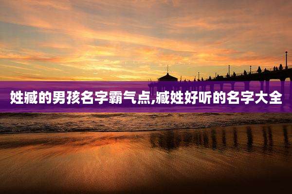 姓臧的男孩名字霸气点,臧姓好听的名字大全