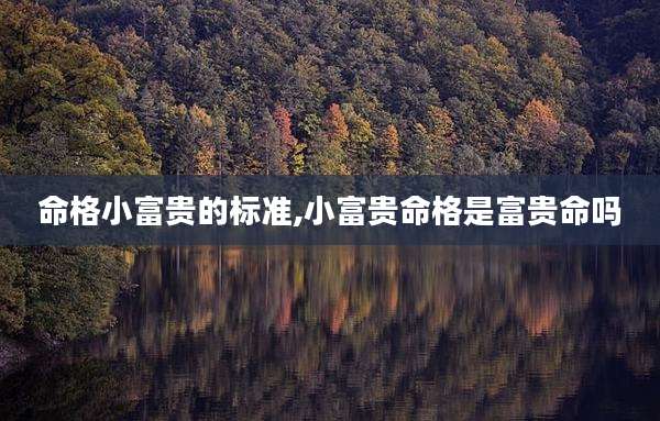 命格小富贵的标准,小富贵命格是富贵命吗