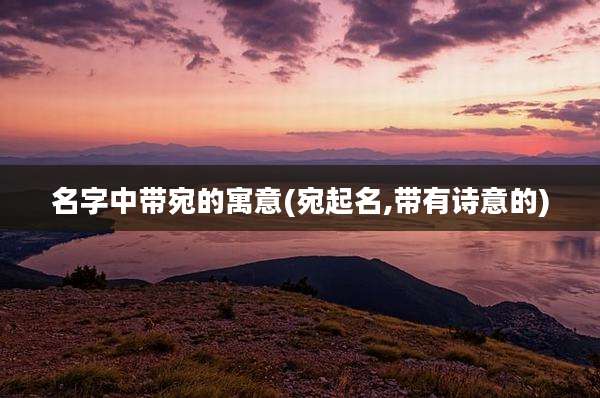名字中带宛的寓意(宛起名,带有诗意的)
