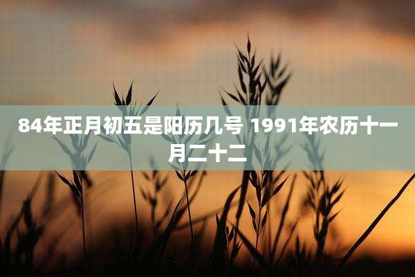 84年正月初五是阳历几号 1991年农历十一月二十二