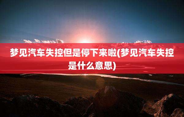 梦见汽车失控但是停下来啦(梦见汽车失控是什么意思)