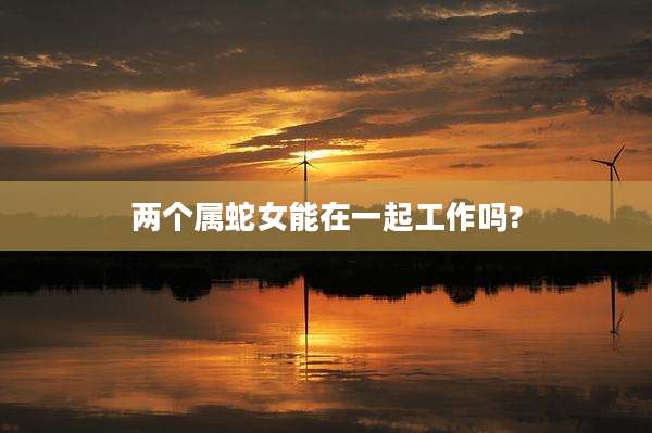 两个属蛇女能在一起工作吗?