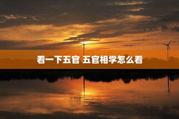 看一下五官 五官相学怎么看