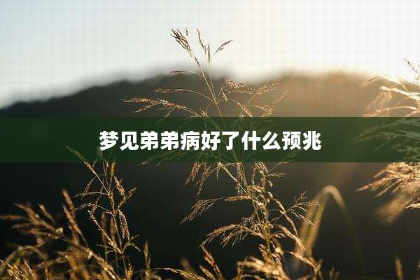 梦见弟弟病好了什么预兆