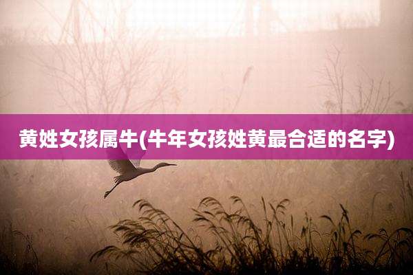 黄姓女孩属牛(牛年女孩姓黄最合适的名字)