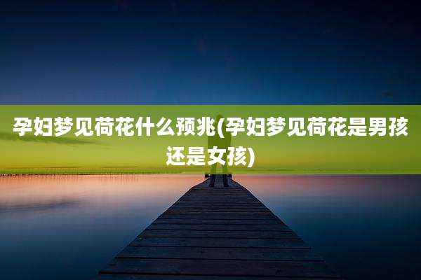 孕妇梦见荷花什么预兆(孕妇梦见荷花是男孩还是女孩)