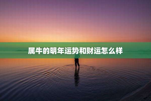属牛的明年运势和财运怎么样