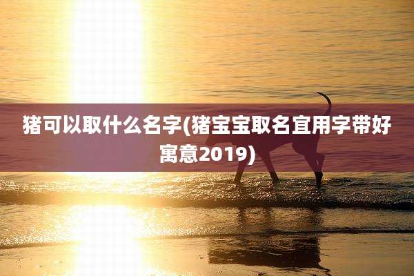猪可以取什么名字(猪宝宝取名宜用字带好寓意2019)