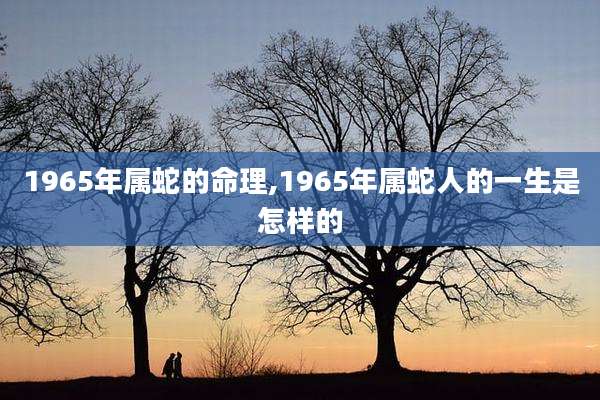 1965年属蛇的命理,1965年属蛇人的一生是怎样的