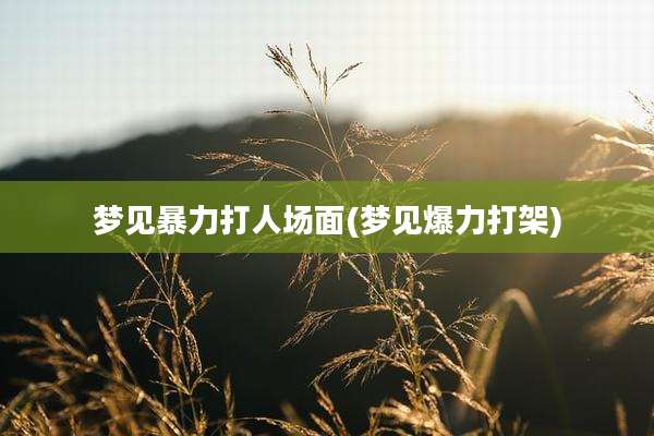梦见暴力打人场面(梦见爆力打架)