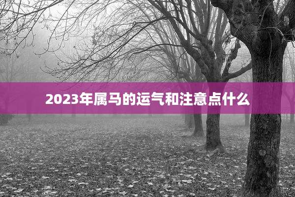 2023年属马的运气和注意点什么