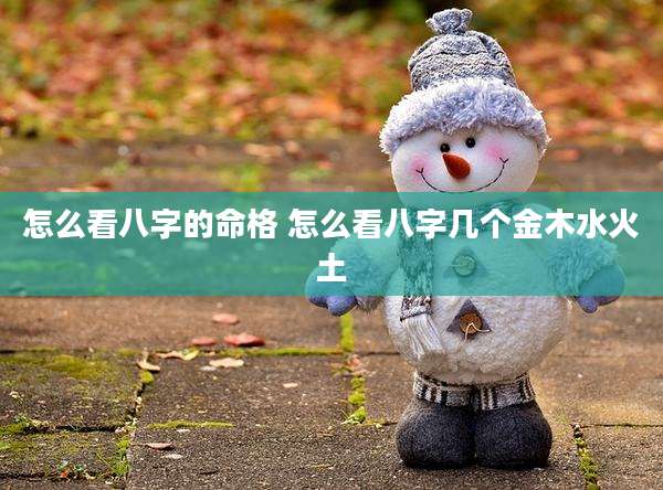 怎么看八字的命格 怎么看八字几个金木水火土