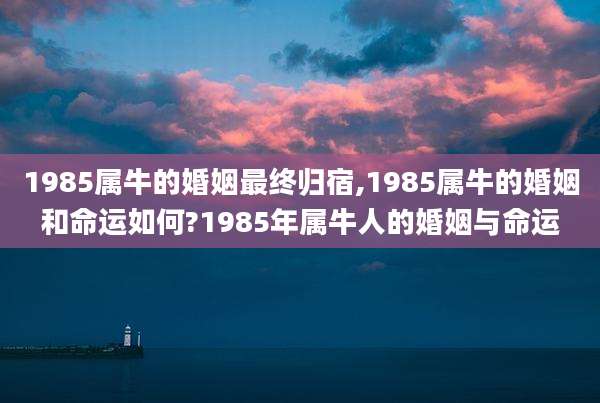 1985属牛的婚姻最终归宿,1985属牛的婚姻和命运如何?1985年属牛人的婚姻与命运