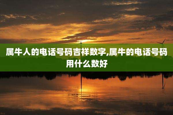 属牛人的电话号码吉祥数字,属牛的电话号码用什么数好