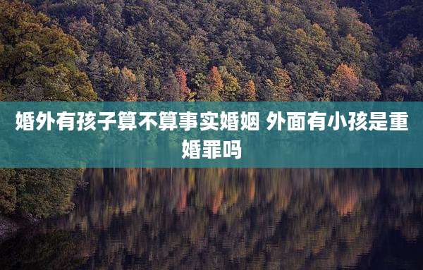 婚外有孩子算不算事实婚姻 外面有小孩是重婚罪吗