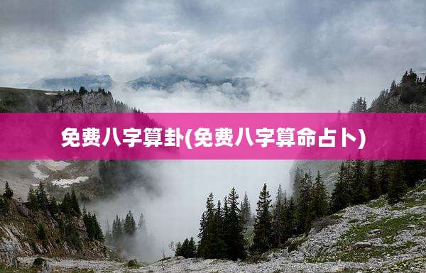 免费八字算卦(免费八字算命占卜)