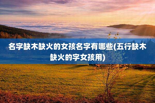 名字缺木缺火的女孩名字有哪些(五行缺木缺火的字女孩用)