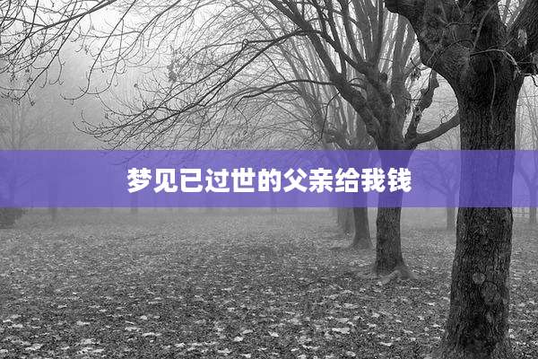 梦见已过世的父亲给我钱