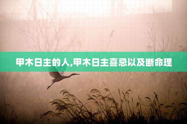 甲木日主的人,甲木日主喜忌以及断命理