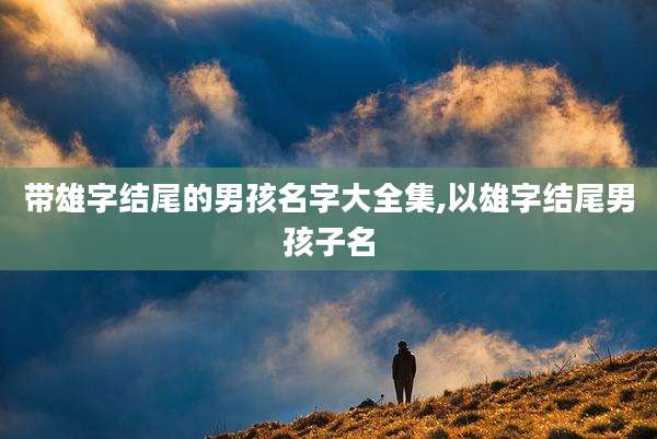 带雄字结尾的男孩名字大全集,以雄字结尾男孩子名