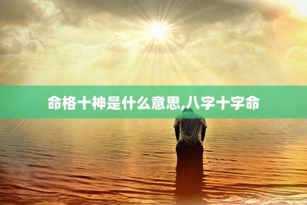 命格十神是什么意思,八字十字命
