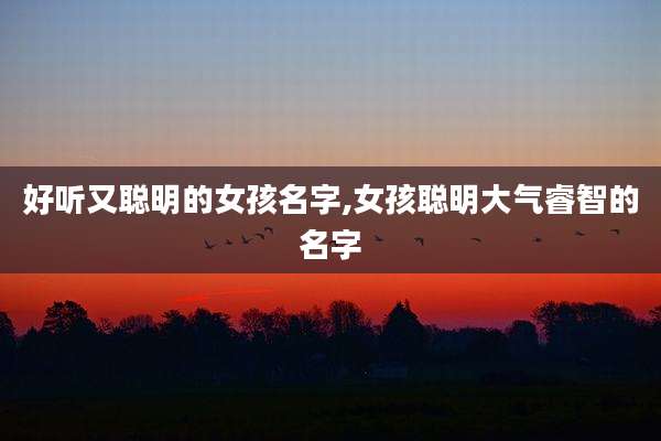 好听又聪明的女孩名字,女孩聪明大气睿智的名字