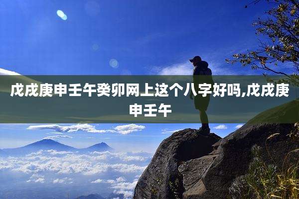 戊戌庚申壬午癸卯网上这个八字好吗,戊戌庚申壬午