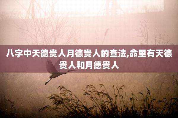 八字中天德贵人月德贵人的查法,命里有天德贵人和月德贵人