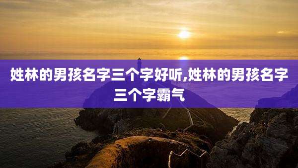 姓林的男孩名字三个字好听,姓林的男孩名字三个字霸气
