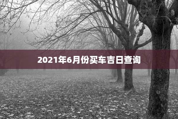 2021年6月份买车吉日查询
