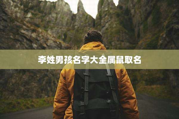 李姓男孩名字大全属鼠取名