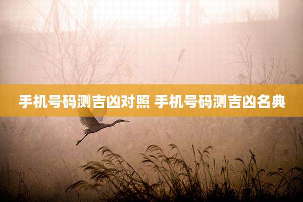 手机号码测吉凶对照 手机号码测吉凶名典