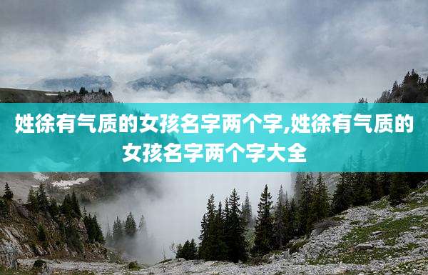 姓徐有气质的女孩名字两个字,姓徐有气质的女孩名字两个字大全