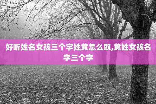 好听姓名女孩三个字姓黄怎么取,黄姓女孩名字三个字