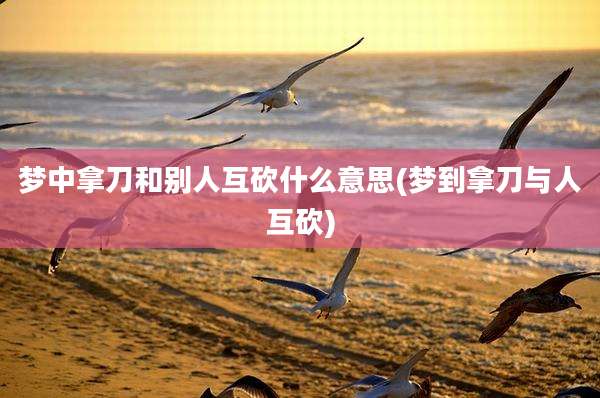 梦中拿刀和别人互砍什么意思(梦到拿刀与人互砍)