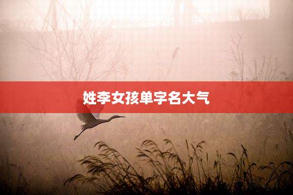 姓李女孩单字名大气