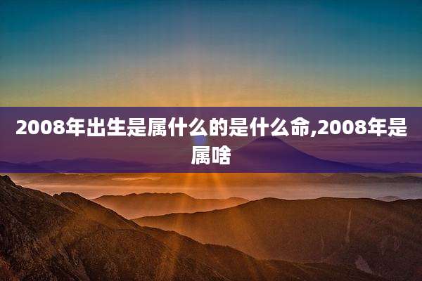 2008年出生是属什么的是什么命,2008年是属啥