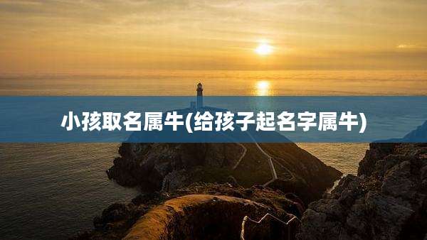 小孩取名属牛(给孩子起名字属牛)