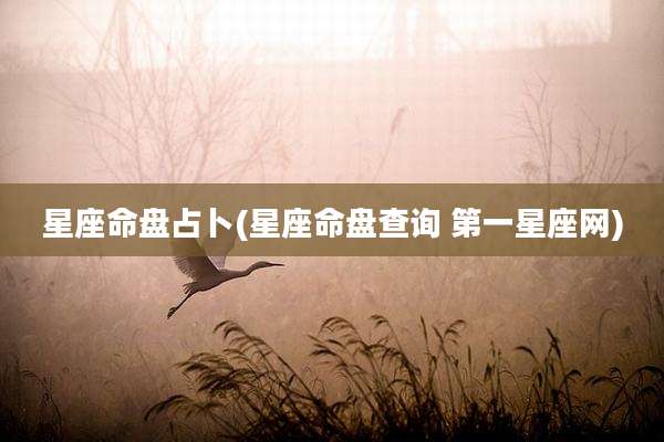 星座命盘占卜(星座命盘查询 第一星座网)