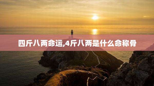 四斤八两命运,4斤八两是什么命称骨