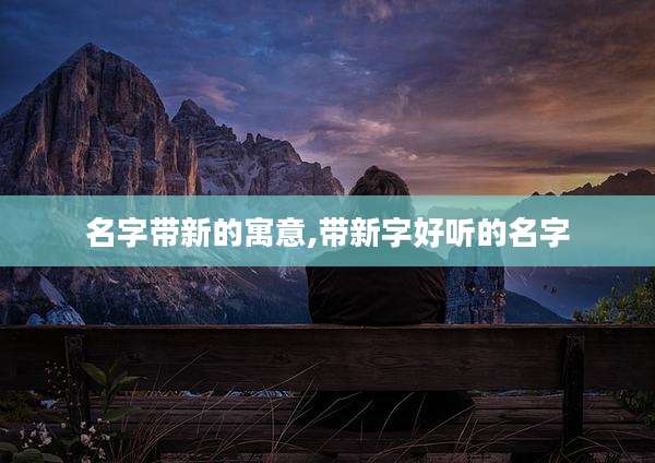 名字带新的寓意,带新字好听的名字