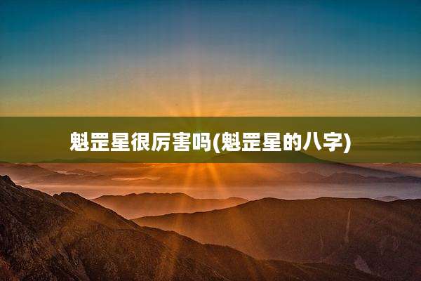 魁罡星很厉害吗(魁罡星的八字)